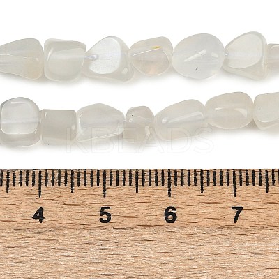 Natural White Moonstone Nuggets Beads Strands G-J335-45-1