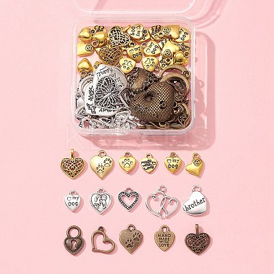 90G 3 Colors Ideas for Valentine Day Gifts Tibetan Style Alloy Pendants TIBEP-FS0001-08-1