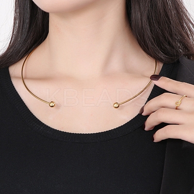 304 Stainless Steel Necklaces NJEW-F312-01G-1