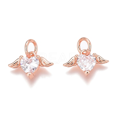 Brass Micro Pave Clear Cubic Zirconia Charms ZIRC-O035-26-1