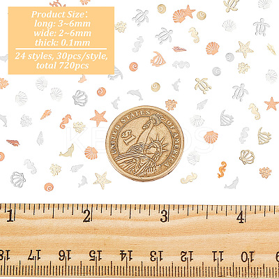 720Pcs 24 Style Brass Cabochons MRMJ-OC0003-24-1
