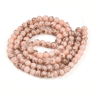 Baking Paint Glass Beads Strands DGLA-N010-8mm-02-1