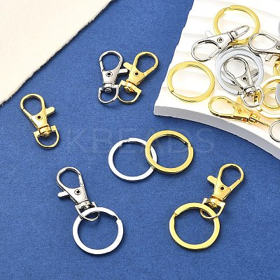 Alloy Swivel Lobster Claw Clasps & Split Key Rings Findings Kits DIY-YW0011-82-1