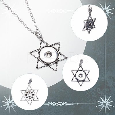 9Pcs 9 Style Alloy Hang Snap Base Big Pendants FIND-GF0004-30-1