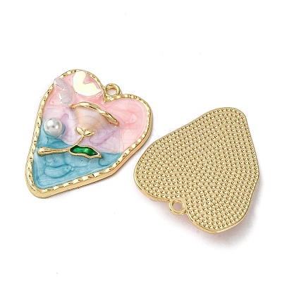 Alloy Enamel Pendants ENAM-B028-40KCG-1