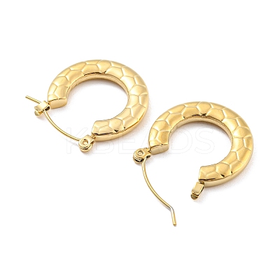 Texture Ring 304 Stainless Steel Hoop Earrings for Women EJEW-C067-05G-1