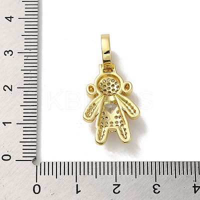 Rack Plating Brass Micro Pave Clear Cubic Zirconia Pendants KK-R158-02A-G-1