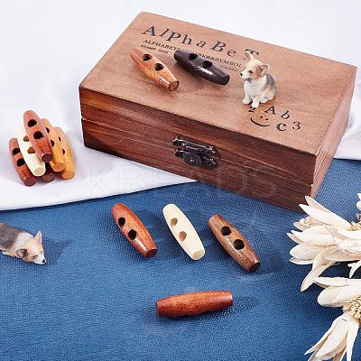Natural Wooden Buttons WOOD-NB0001-35-1