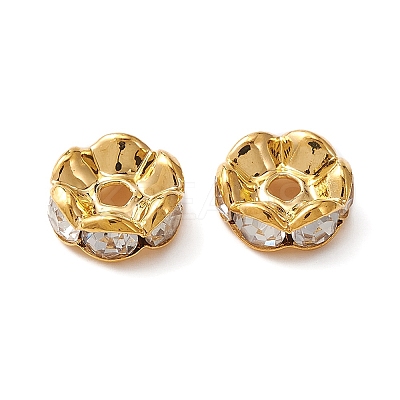 Brass Rhinestone Spacer Beads RB-YW0001-05D-01G-1