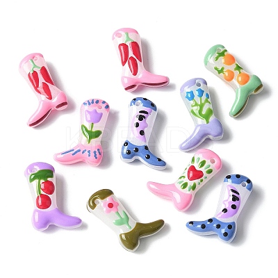 Painted Glass Beads Enamel Beads X1-BLOW-D300-01A-1