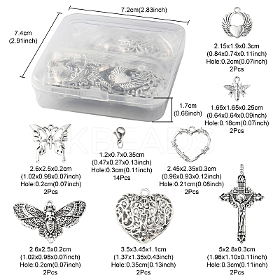14Pcs 7 Style Tibetan Style Alloy Pendants FIND-FS0001-62-1