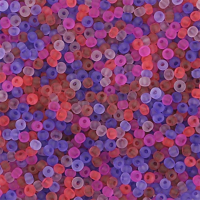 Frosted Colours Glass Seed Beads PW-WG88870-20-1