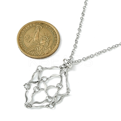Crystal Cage Holder Necklace NJEW-JN04604-02-1