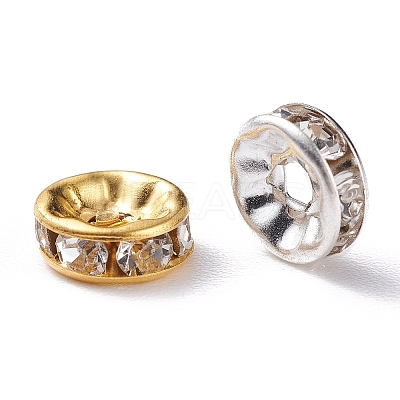 Brass Rhinestone Spacer Beads FIND-XCP0001-64-1
