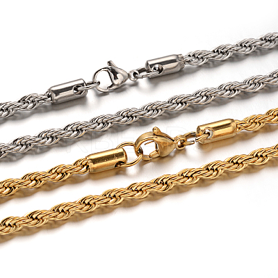 304 Stainless Steel Rope Chain Necklaces NJEW-M151-26-1