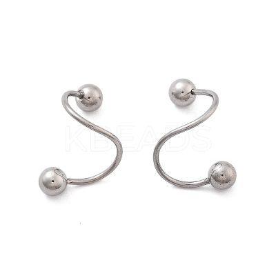 304 Stainless Steel Spiral Cartilage Earrings AJEW-A062-04P-01-1