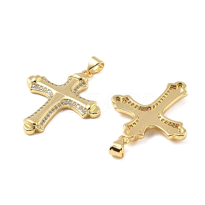 Brass Micro Pave Cubic Zirconia Pendants KK-R229-10G-F-1