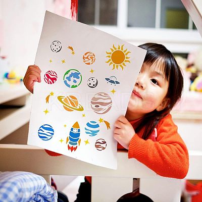 Plastic Reusable Drawing Painting Stencils Templates DIY-WH0202-353-1