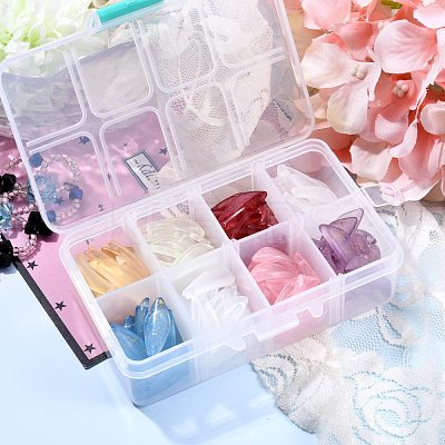 120Pcs 8 Colors Transparent Spray Painted Glass Pendants GLAA-SZ0001-48-1