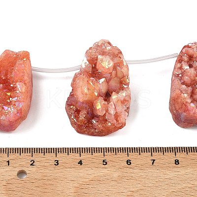 Electroplated Natural Druzy Agate Beads Strands G-N0259-05-1
