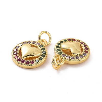 Brass Micro Pave Colorful Cubic Zirconia Charms KK-E068-VF132-1