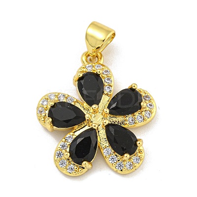 Rack Plating Brass Micro Pave Cubic Zirconia Pendants KK-G513-93G-03-1