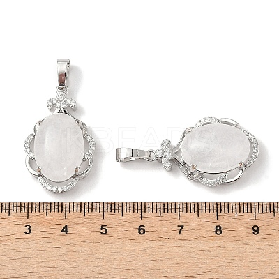 Natural Quartz Crystal Oval Pendants G-NH0025-15P-23-1