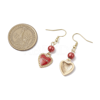Alloy Enamel Heart Dangle Earrings EJEW-JE06272-02-1