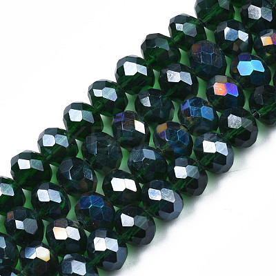 Electroplate Glass Beads Strands EGLA-A034-T10mm-B28-1