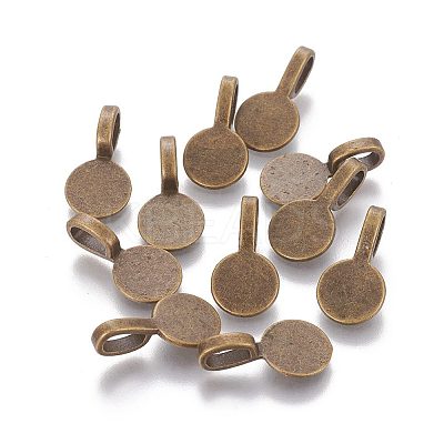 Tibetan Style Alloy Glue On Flat Pad Pendant Bails LS-TIBEP-1124-AB-FF-1