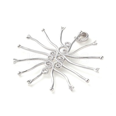 925 Sterling Silver Clear Cubic Zirconia Pendant Cabochon Settins STER-M092-06P-1