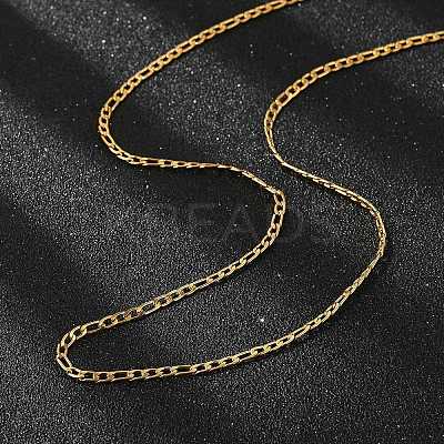 304 Stainless Steel Figaro Chain Necklaces LS-STAS-F034-03G-1