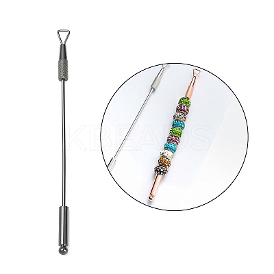 201 Stainless Steel Beadable Double Head Cuticle Pusher Nail Tools LS-STAS-R161-01B-1