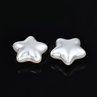 ABS Plastic Imitation Pearl Beads X-OACR-N008-157-1