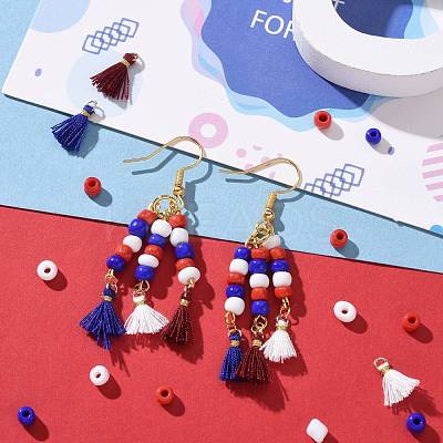 300G 6500pcs 3 Colors Independence Day Glass Seed Beads SEED-LS0001-01-1