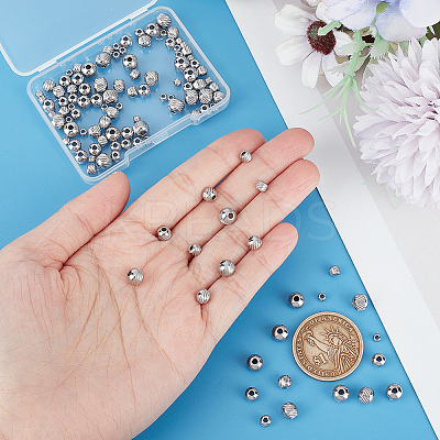 120Pcs 4 Style 303 Stainless Steel Beads STAS-UN0055-37-1