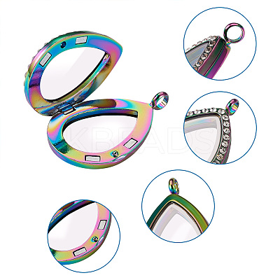 2Pcs 2 Style Alloy Magnetic Locket Pendants PALLOY-TA0002-35M-1