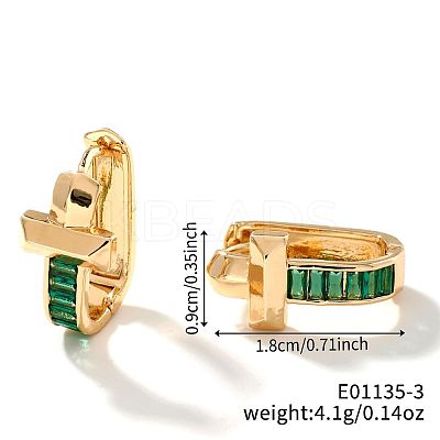 Geometric U-shaped Brass Hoop Earrings for Women SW5755-3-1