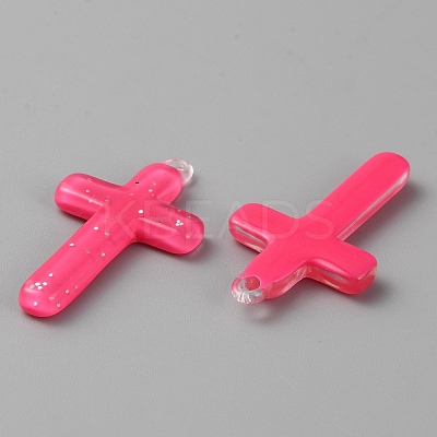 Translucent Resin Pendants RESI-WH0021-83B-1