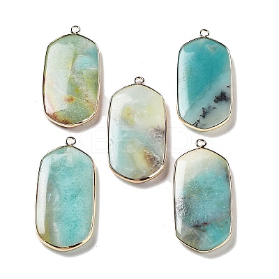 Natural Flower Amazonite Pendants G-G063-02C-1