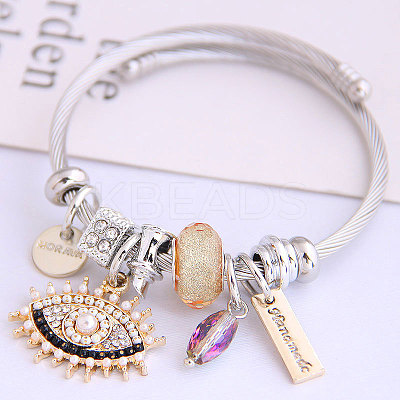 Adjustable 304 Stainless Steel European Bangles FS-WG38FEB-03-1