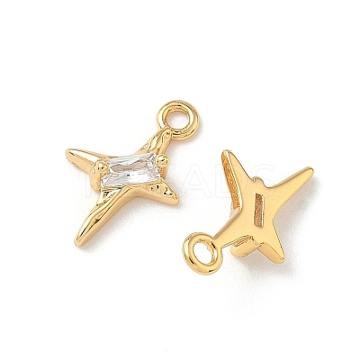 Brass Micro Pave Cubic Zirconia Pendants KK-Z136-42A-G-1
