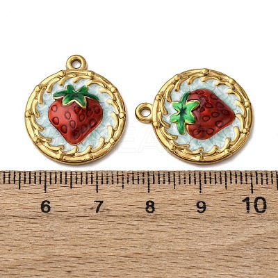 304 Stainless Steel Enamel Pendants STAS-P406-24G-1