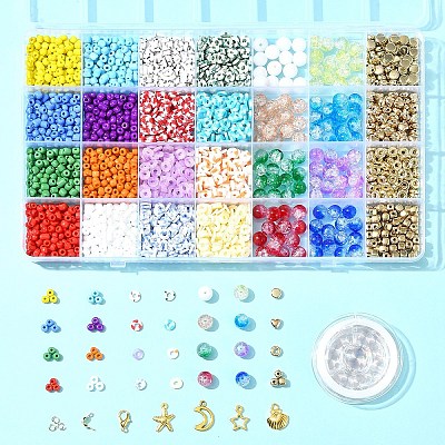 DIY Alloy & Polymer Clay & Glass Earring/Bracelets Jewelry Making Kits DIY-FS0007-29-1
