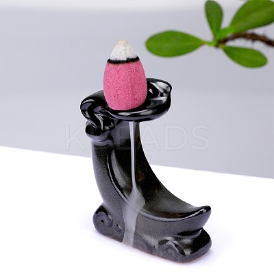 Moon Shape Ceramics Ornaments Backflow Incense Mini Incense Burner Decorative Gifts JX862A-1