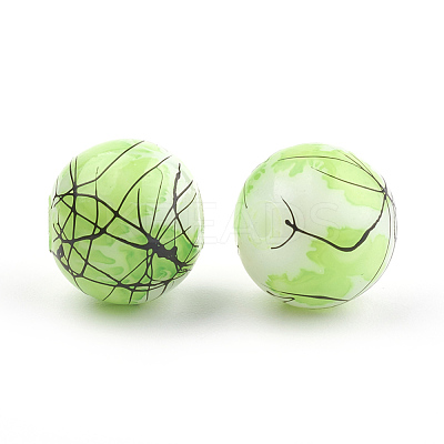 Drawbench & Baking Paint Glass Beads Strands GLAA-S176-16mm-12-1