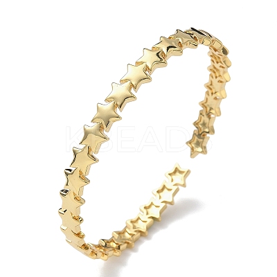 Star Brass Cuff Bangles for Women BJEW-C144-01A-G-1