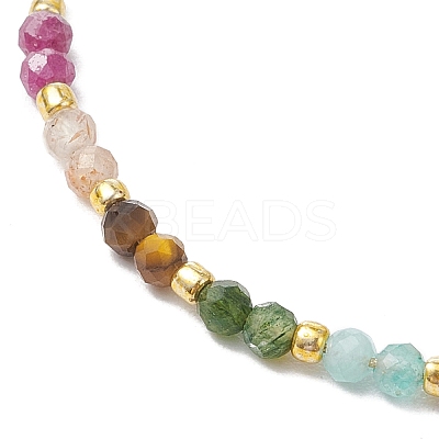 Chakra Theme Adjustable Natural Mixed Gemstone Braided Bead Bracelets for Women BJEW-JB11618-01-1