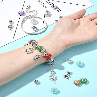 DIY Garden Theme Alloy & Brass European Style Bracelet Making Kits DIY-FS0007-26-1