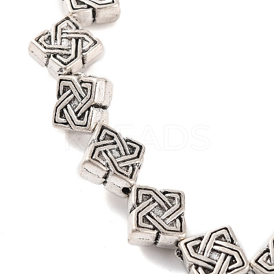 Tibetan Style Rhombus Alloy Bead Strands TIBEB-O007-05-NR-1